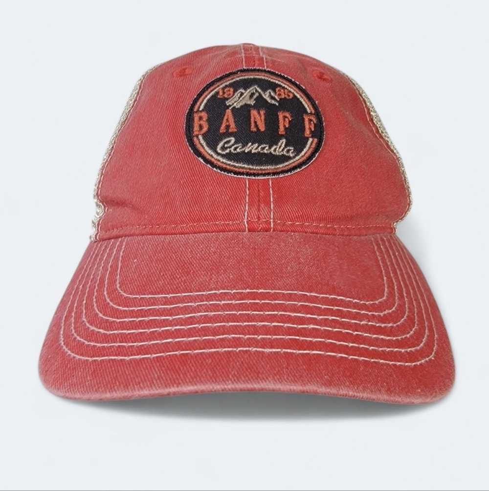 Coastal Hat Co. Red Banff Canada Baseball Cap Women's One Size Mesh  Snap Back